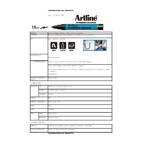 artline-marcatore-permanente-plumbers-punta-tonda-1-5-mm-rosso-plm-r