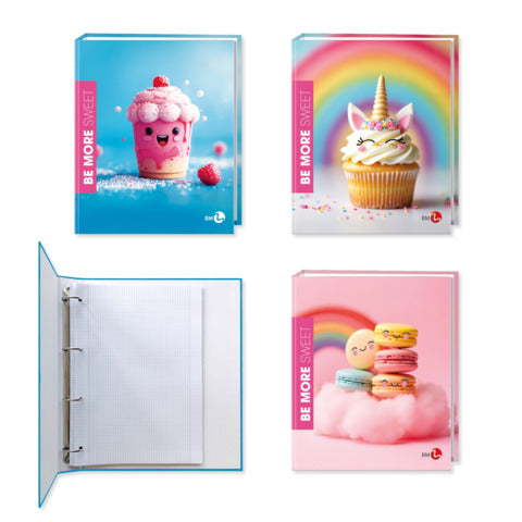 bm-arti-grafiche-raccoglitore-anelli-be-more-sweet-a4-4-anelli-3-cm-conf-5-pezzi-assortiti-0122306