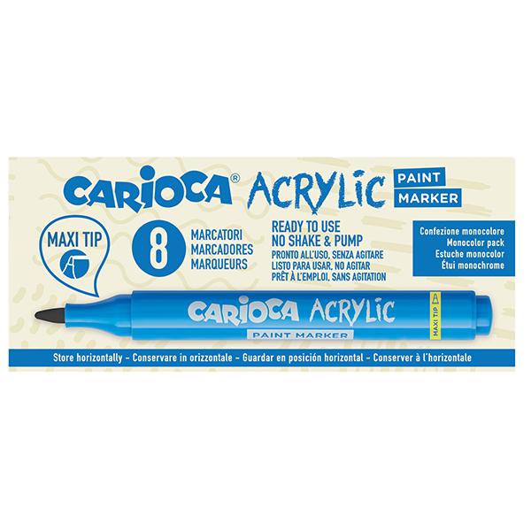 carioca-box-8-paint-marker-acrilico-punta-maxi-nero