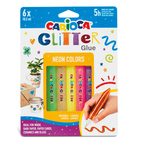 carioca-colla-colorata-10-5-ml-effetto-glitter-blister-6-pezzi-colore-neon-42111