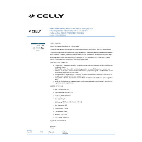 celly-pellicola-protettiva-smartphone-tokyo-pro-matt-conf-20-pz-profilmpro20m