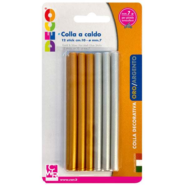 deco-12-stick-colla-caldo-oro-argento-d-7mm-lungh-10cm