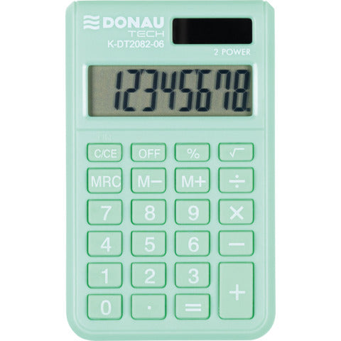 donau-tech-calcolatrice-tascabile-display-8-cifre-97x60x10-mm-verde-chiaro-k-dt2082-06