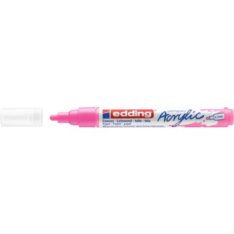 edding-marcatore-acrilico-5100-punta-tonda-2-3-mm-tratto-medio-rosa-fluo-e-5100-069