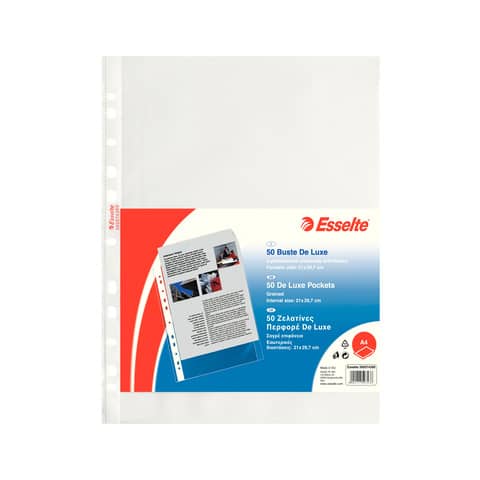 esselte-buste-perforazione-universale-goffrate-deluxe-21x29-7-cm-trasparente-antiriflesso-conf-50-395074300