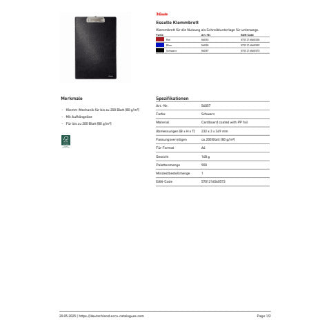 esselte-portablocco-clip-standard-24-3x34-cm-nero-56057