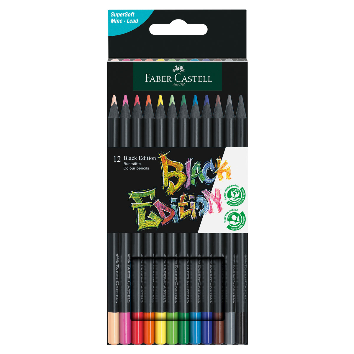 faber-castell-astuccio-12-matite-colorate-triangolare-black-edition