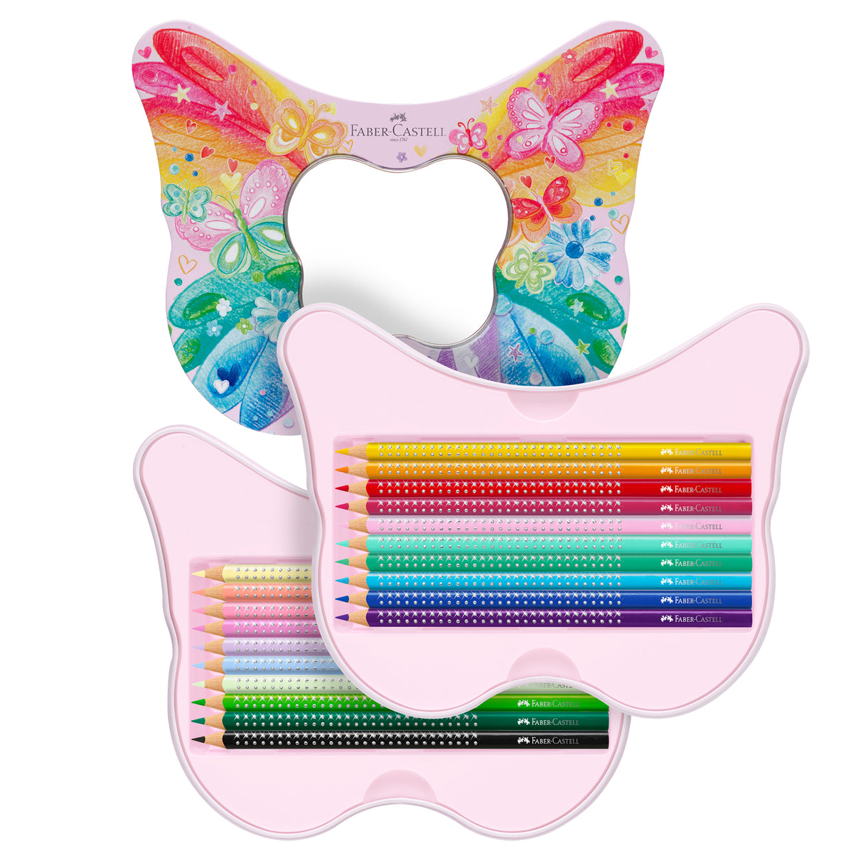 faber-castell-astuccio-farfalla-20-matite-colorate-sparkle-assortiti-faber-castell