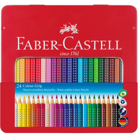 faber-castell-matite-colorate-colour-grip-assortiti-astuccio-metallo-24-112423
