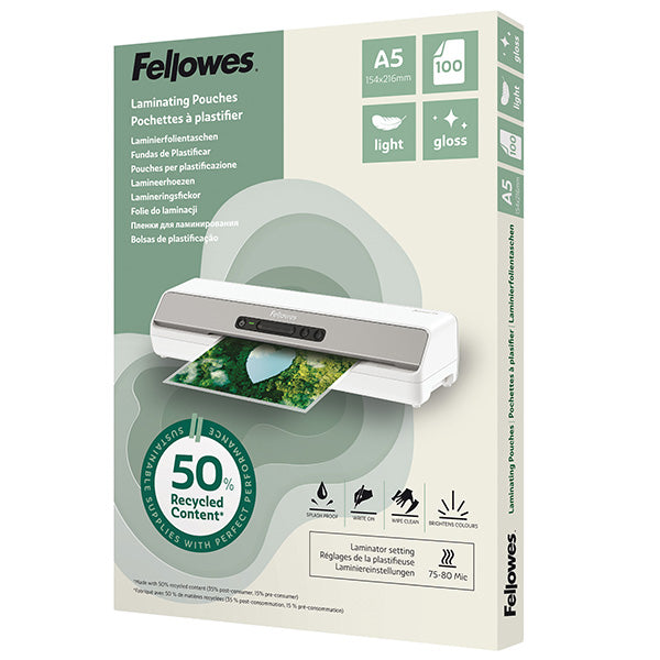 fellowes-scatola-100-pouches-riciclate-80mic-a5