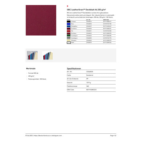 gbc-copertine-rilegatura-leathergrain-cartoncino-goffrato-a4-rosso-scuro-conf-100-pezzi-ce040030