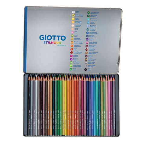 giotto-matite-acquarellabili-stilnovo-acquarell-assortiti-scatola-metallo-36-f256400