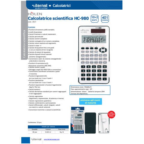 holen-calcolatrice-scientifica-hc-980-102-cifre-401-funzioni-ammessa-maturita-bianco-nero-3531