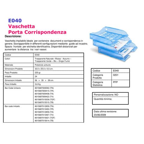 leonardi-vaschetta-portacorrispondenza-modula-polistirolo-trasparente-naturale-26x34-5x6-5-cm-e040tn