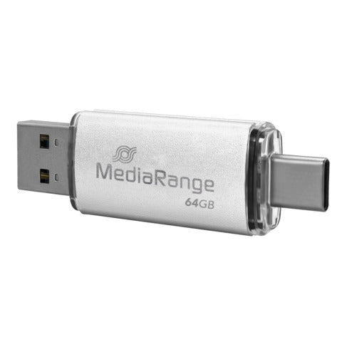 media-range-chiavetta-usb-3-0-spina-usb-type-c-64-gb-argento-mr937
