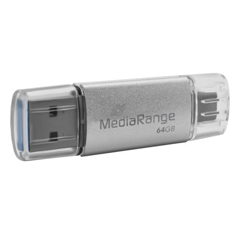 media-range-chiavetta-usb-3-0-spina-usb-type-c-64-gb-argento-mr937