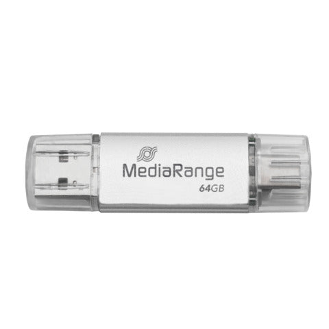 media-range-chiavetta-usb-3-0-spina-usb-type-c-64-gb-argento-mr937