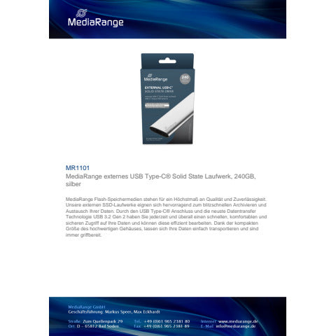 media-range-unita-ssd-esterna-usb-type-c-240-gb-argento-mr1101