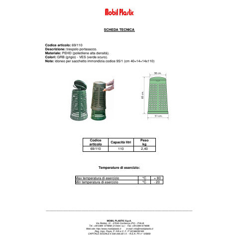 mobil-plastic-trespolo-portasacco-110-lt-hdpe-verde-scuro-69-110-ves