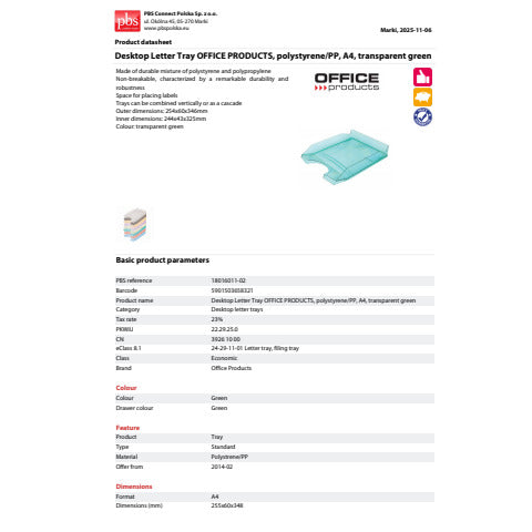 office-products-vaschetta-portacorrispondenza-scrivania-pp-a4-trasparente-verde-18016011-02