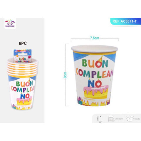 party-go-bicchieri-carta-buon-compleanno-azzurri-conf-6-pz-27-ml-ac0071-t