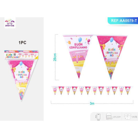 party-go-festone-bandierine-triangolari-h-30-cm-x-10-m-rosa-aa0079-t
