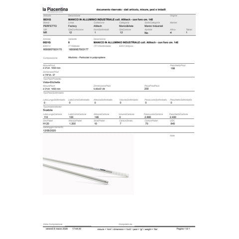 perfetto-factory-manico-industriale-alluminio-allitech-foro-145-cm-0031g