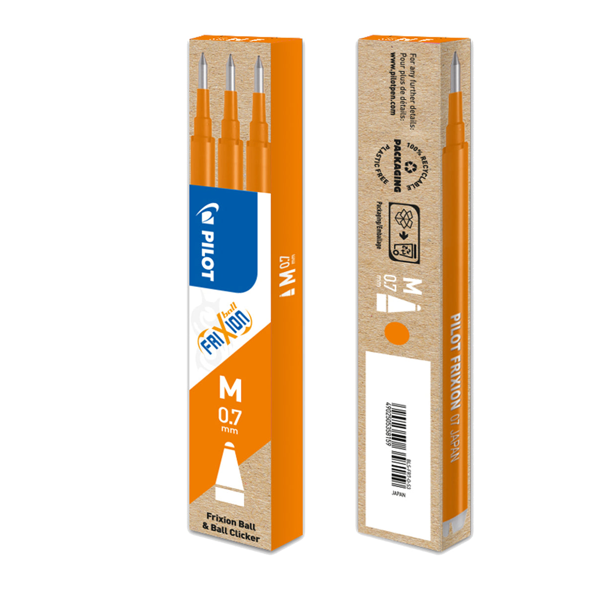 pilot-set-3-refill-sfera-frixionball-0-7mm-arancio