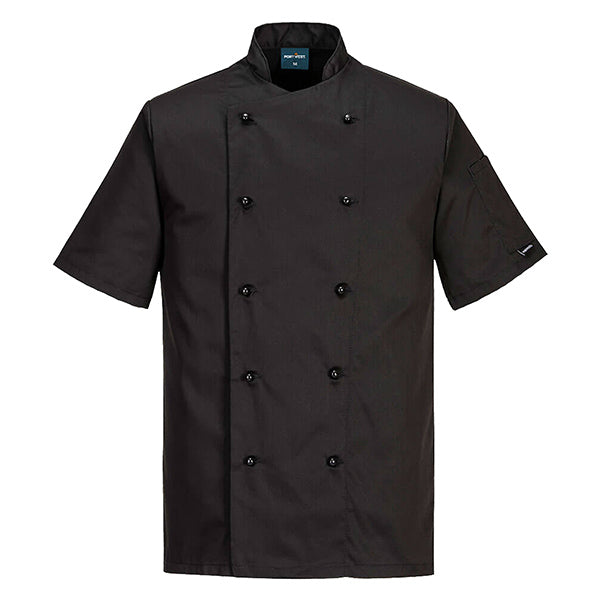 portwest-giacca-cuoco-kent-maniche-corte-tg-l-nero