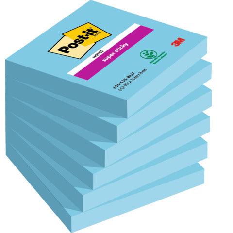 post-it-super-sticky-foglietti-riposizionabili-post-it-super-sticky-76x76-mm-blu-conf-6-blocchetti-90-ff-654-6ss-blu