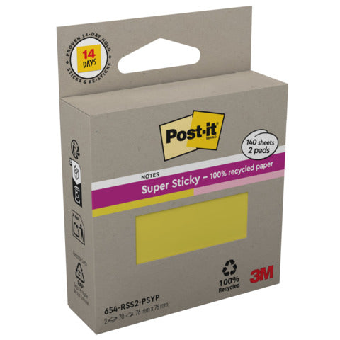 post-it-super-sticky-foglietti-riposizionabili-post-it-super-sticky-carta-riciclata-76x76-mm-giallo-rosa-conf-2-blocch-70-ff