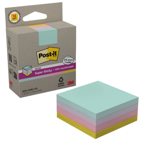 post-it-super-sticky-foglietti-riposizionabili-post-it-super-sticky-carta-riciclata-76x76-mm-giallo-rosa-menta-lilla-cubo-276-ff