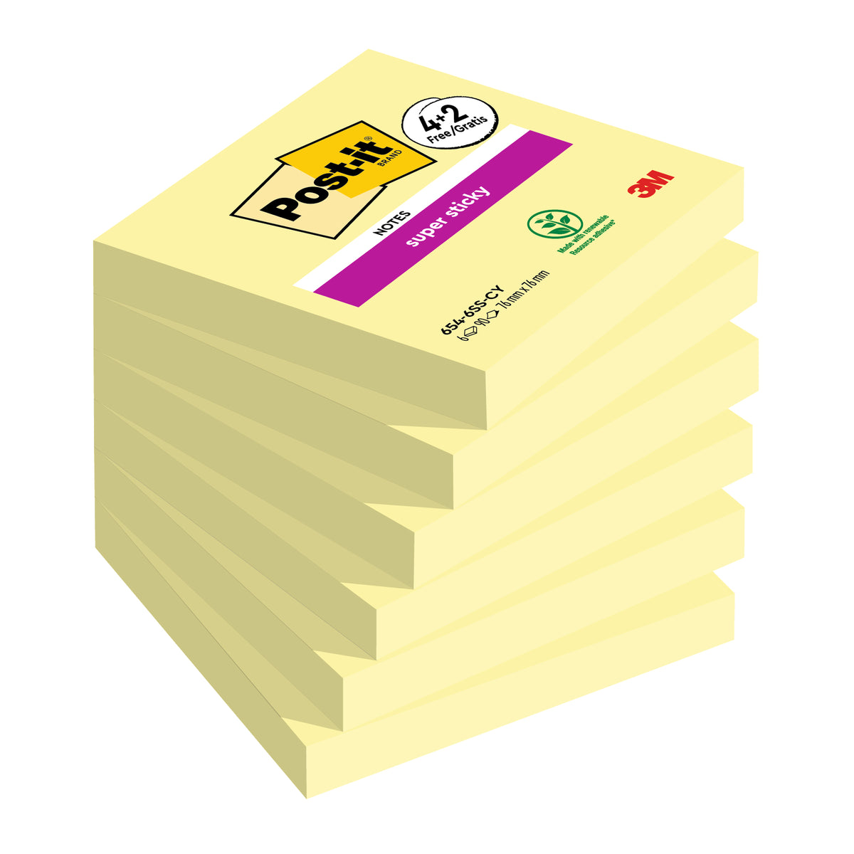 post-it-value-pack-42-super-sticky-giallo-canary-76x76-mm-90-fogl-blocco