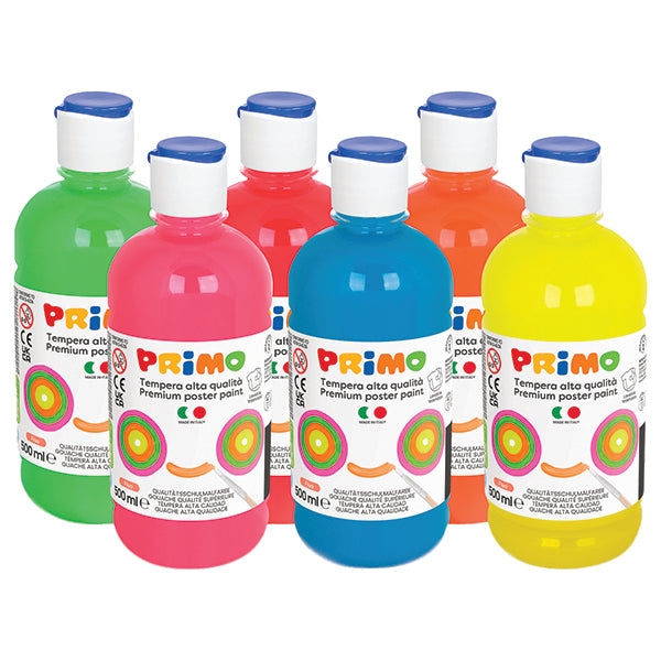 primo-box-6-tempera-colori-fluo-500ml-colori-assortiti