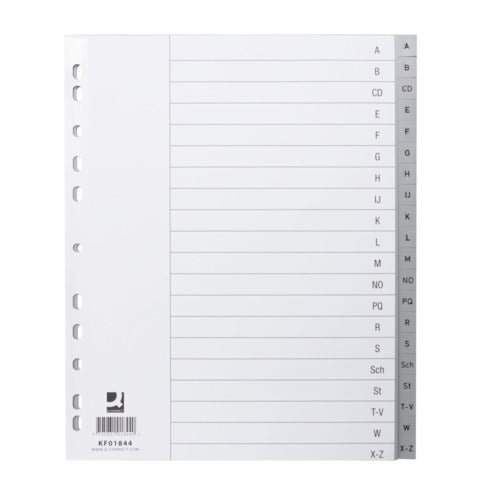 q-connect-divisori-alfabetici-a-z-24-5x29-7-cm-grigio-20-pagine-kf01844