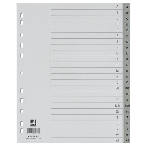 q-connect-divisori-alfabetici-a-z-24-5x29-7-cm-grigio-24-pagine-kf01843