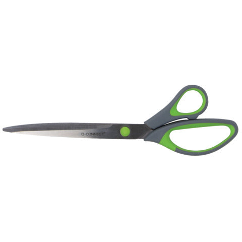 q-connect-forbici-blister-softgrip-lame-asimmetriche-grigio-verde-24-9-cm-kf00755