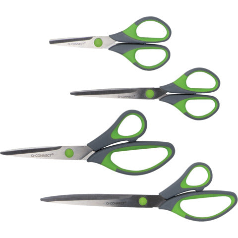 q-connect-forbici-blister-softgrip-lame-asimmetriche-grigio-verde-24-9-cm-kf00755