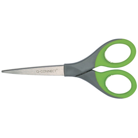 q-connect-forbici-universali-blister-elite-softgrip-grigio-verde-18-cm-kf03986