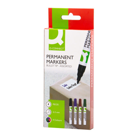 q-connect-marcatore-permanente-fusto-alluminio-punta-conica-4-mm-conf-4-pz-colori-assortiti-kf11712