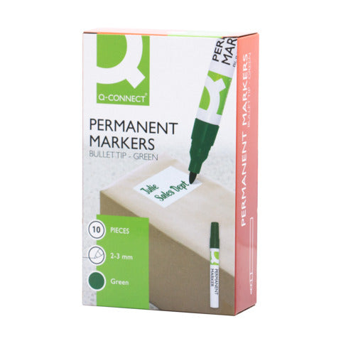 q-connect-marcatore-permanente-fusto-alluminio-punta-conica-4-mm-verde-kf11711