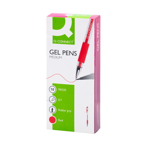 q-connect-penna-sfera-inchiostro-gel-cappuccio-0-35-mm-rosso-conf-10-kf21718