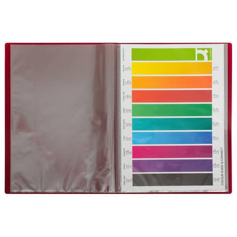 q-connect-portalistini-polipropilene-40-tasche-formato-a4-rosso-opaco-kf01258