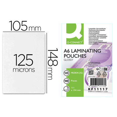 q-connect-pouches-plastificatrici-111x154-mm-lucide-a6-conf-100-pz-125-micron-kf11117