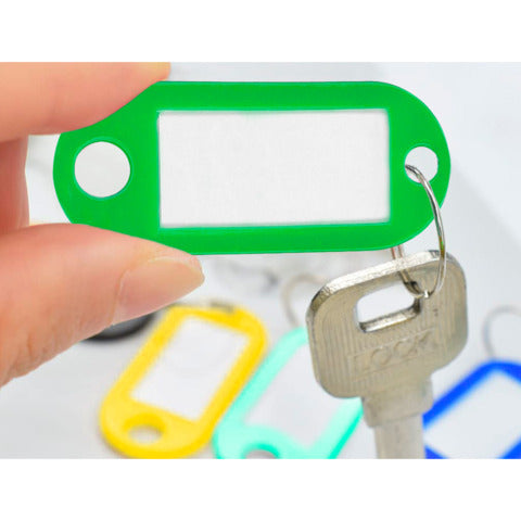 q-connect-targhetta-portachiavi-standard-plastica-5x2-2-cm-verde-confezione-10-pezzi-kf10871