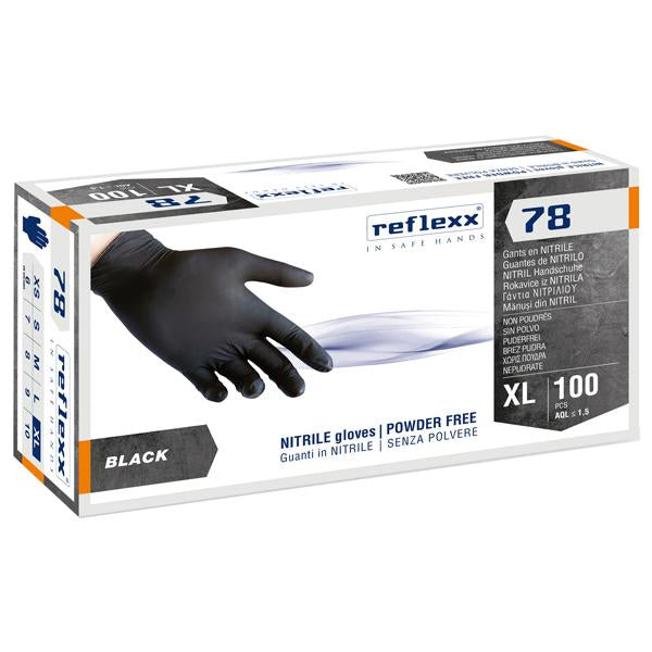reflexx-conf-100-guanti-nitrile-r78-s-polvere-tg-xl-nero