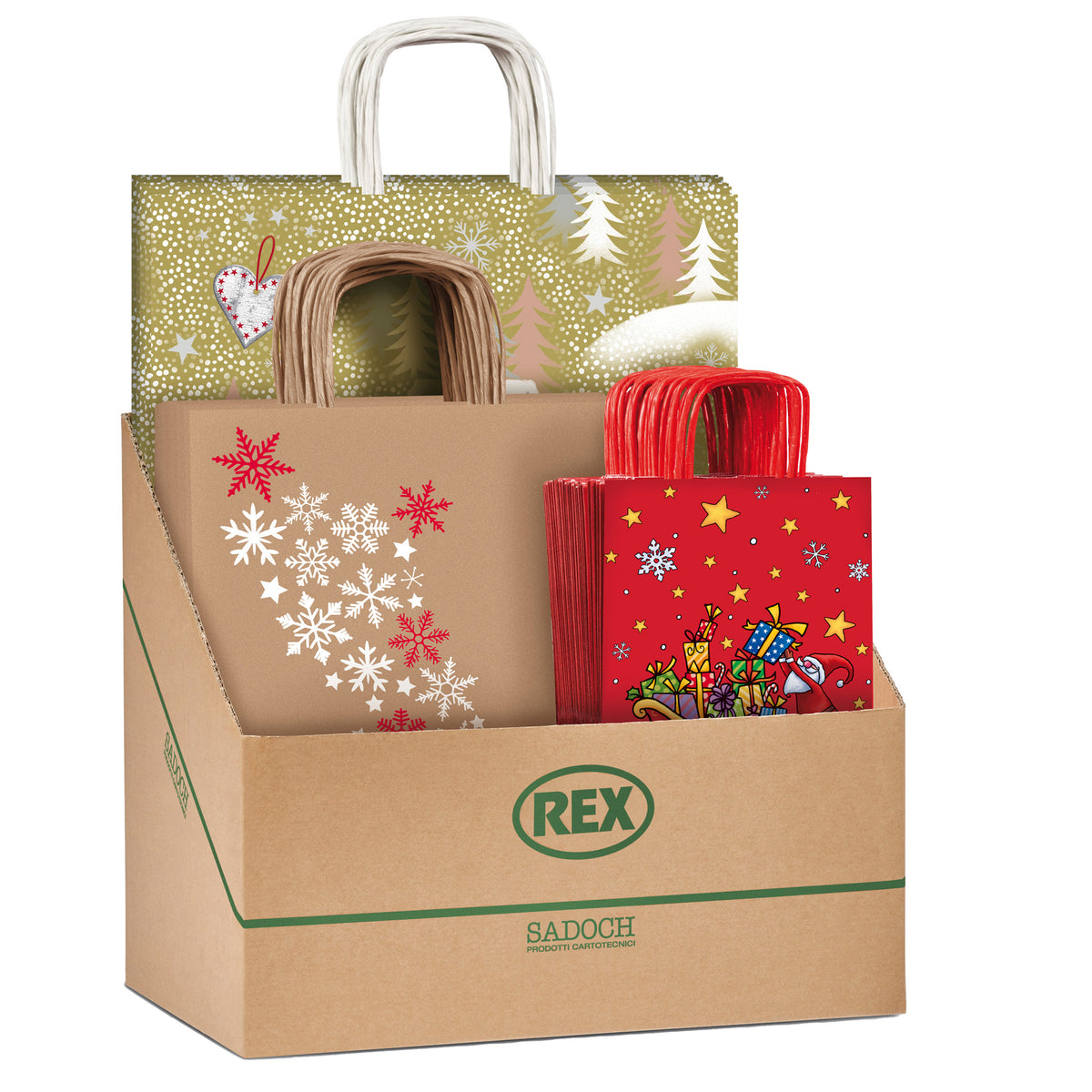 rex-sadoch-espositore-100pz-shopper-natale-fantasie-assortite-sadoch