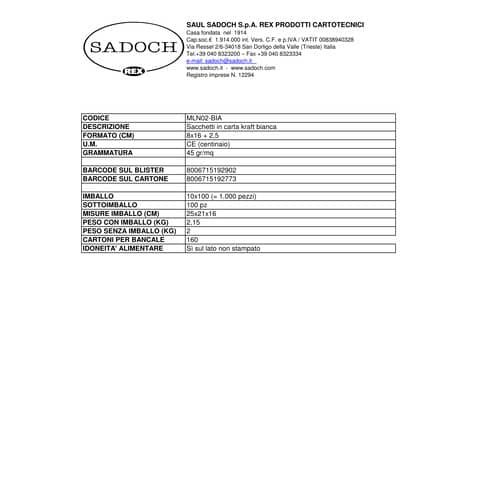 rex-sadoch-sacchetti-carta-kraft-sealing-multicolor-8x16-2-5-cm-conf-100-pz-bianco-mln02bia