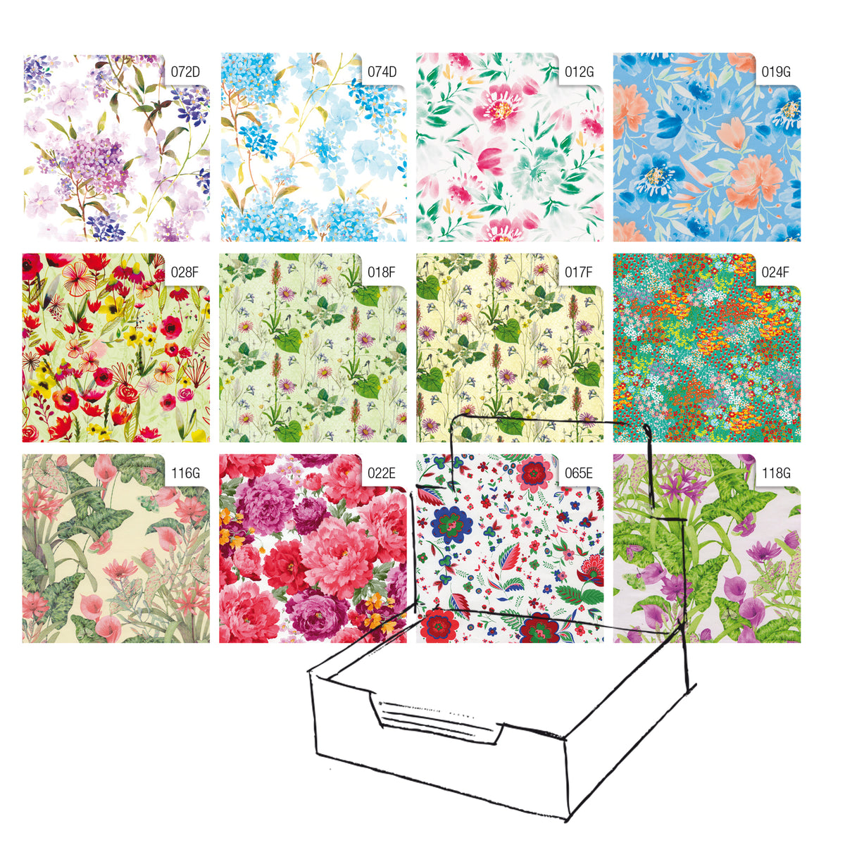 rex-sadoch-scatola-100fg-carta-regalo-raso-fiori-70x100cm