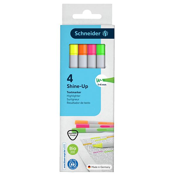 schneider-astuccio-4-evidenziatore-shine-up-punta-scalpello-1-4mm-colori-assortiti-schneid